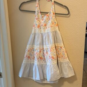 Tommy Bahama Kids Dress with Floral and Striped Design